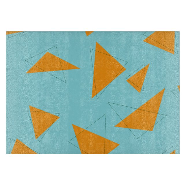 Blå,orange, coola, trendig, modern triangel mönste (Framsidan)