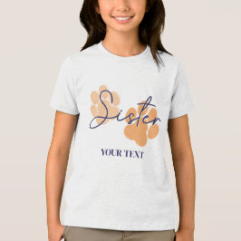 Blå Orange Hund Fötter Avtryck Födelsedagsfest Sys T Shirt