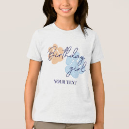 Blå Orange Hund Klöv Födelsedagsfest Tjej T Shirt