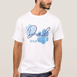 Blå Orange Hund Klövtryck Födelsedagsfest Pappa T Shirt