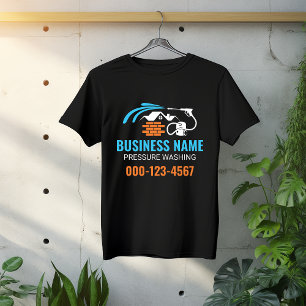 Blå Orange Logotyp för tvättföretag med högtryckst T Shirt