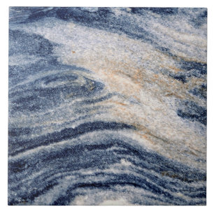 Blå Orange Marble Swirl Sten - fotokeramiskt plat Kakelplatta