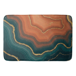 Blå Orange och Guld Geode-Inspired Badrumsmatta