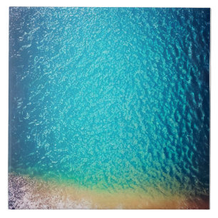 blå orange och strandvåg kakelplatta