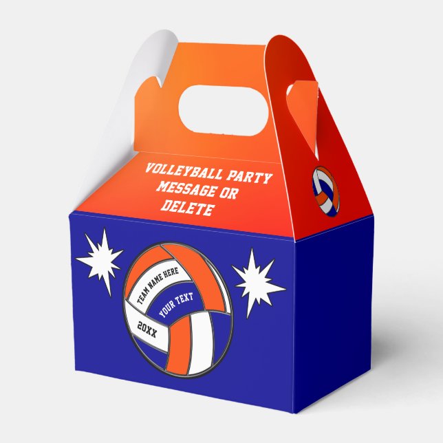 Blå, Orange Personlig, favoritboxar för volleyboll Presentaskar (Framsidan Sidan)