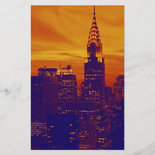Blå Orange Pop Art New York City Brevpapper