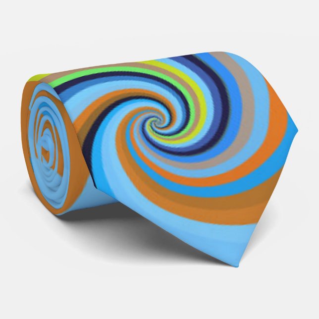 Blå Orange Retro Dizzy Vortex Spiral Swirls Slips (Rullad)