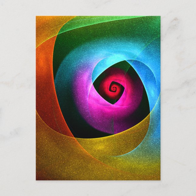 Blå Orange Rosa Modern Abstrakt Konst Mönster #24 Vykort (Framsida)