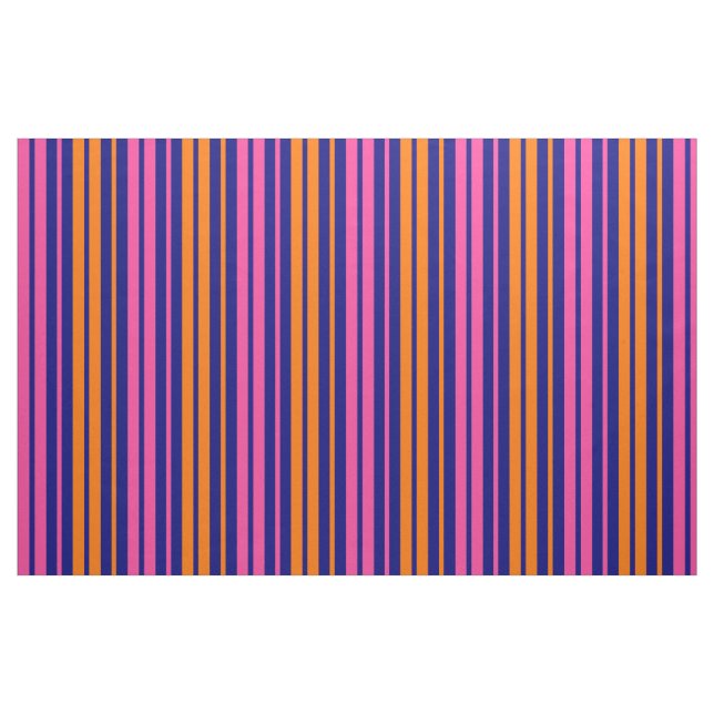 Blå Orange Rosa Vertikalt Randigt Mönster   Tyg (Fat Quarter)