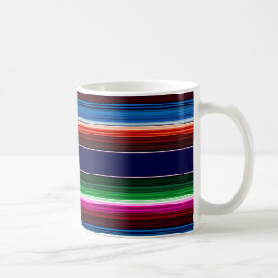 Blå, Orange, Shock rosa, Grönt, mexikanskt Sarape Kaffemugg