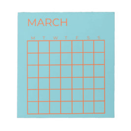 Blå Orange Tosca Mars Odaterad kalenderplanerare Anteckningsblock