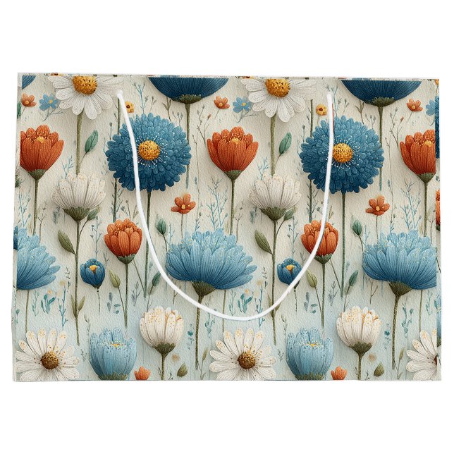 Blå Orange Vildblomma Blommig  (Baksidan)