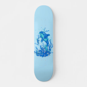 Blå Orca-design Mini Skateboard Bräda 18,5 Cm