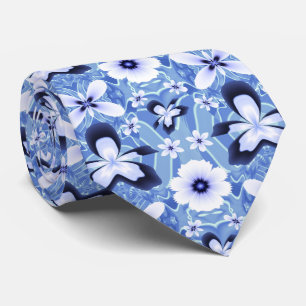 Blå orchid-Elegant blomma Slips