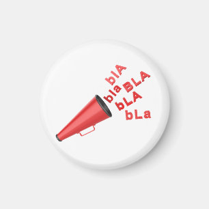 Bla ord, röd megafon magnet