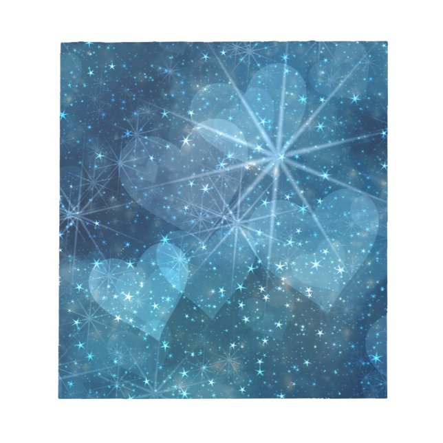 Blå örhängen och stjärnor anteckningsblock (Framsida)