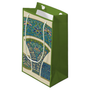 Blå orientalisk design med leende Ansikte