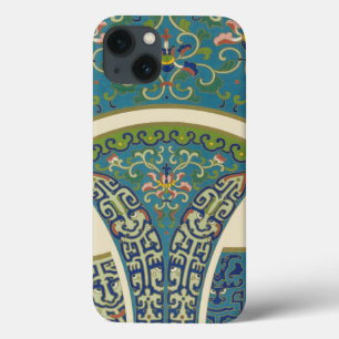 Blå orientalisk design med leende Ansikte