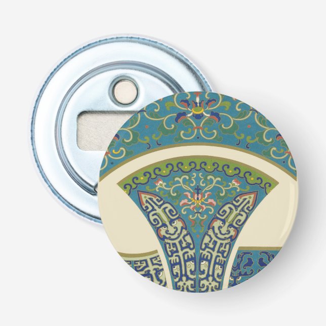 Blå orientalisk design med leende Ansikte Flasköppnare (Framsidan)