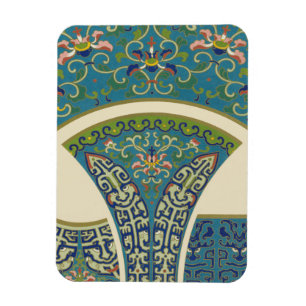 Blå orientalisk design med leende Ansikte Magnet