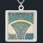 Blå orientalisk design med leende Ansikte Silverpläterat Halsband<br><div class="desc">Biet utgör en fantastisk,  blå,  orientalisk utformning och blommigt. Sväng ut ansikte från dig med designen. Köp en kopia idag!</div>