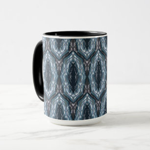 Blå orientalisk geometrisk ornament mugg