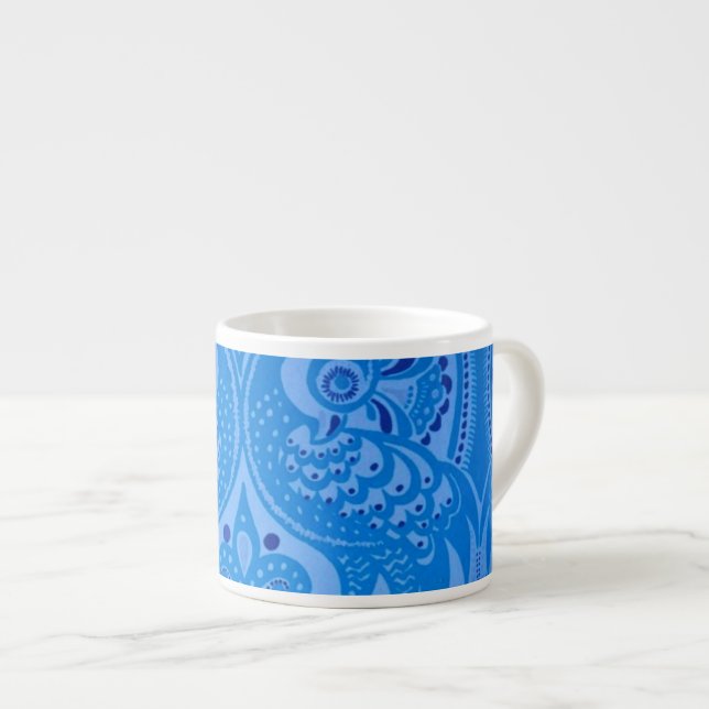 Blå orientaliska husdjur espressomugg (Framsida höger)