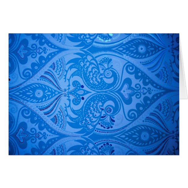 Blå orientaliska husdjur hälsningskort (Framsidan Horizontal)