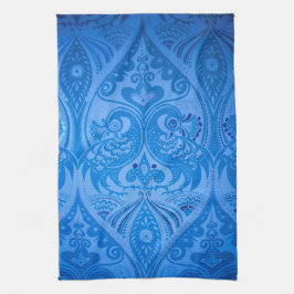 Blå orientaliska husdjur kökshandduk