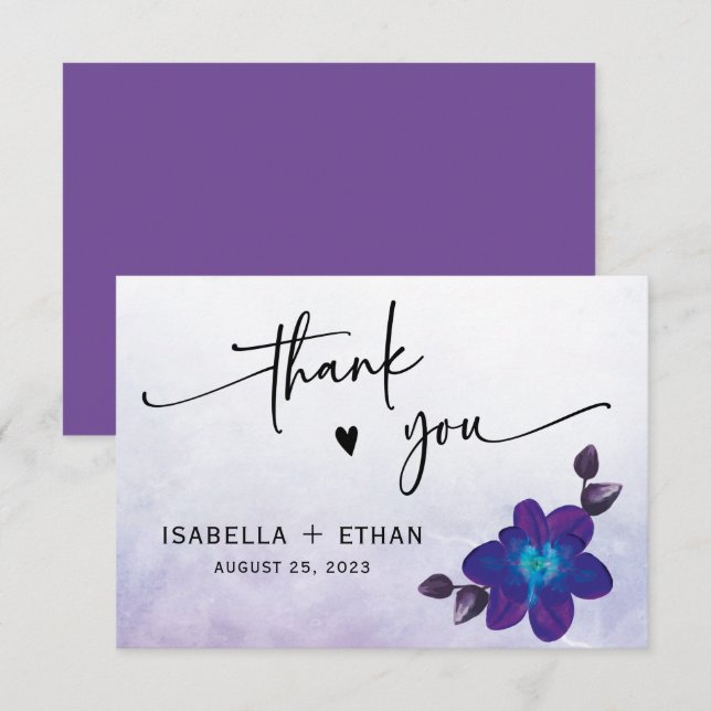 Blå Orkidé Bröllop (Fram/baksida)