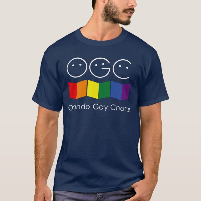 Blå Orlando Gay Chorus Manar T-shirt (Framsida)