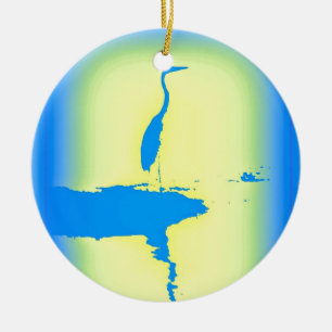 blå öron soluppgång julgransprydnad keramik