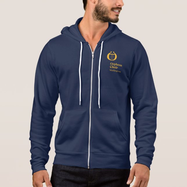 Blå Orpheus Choir Wellington manar hoodie T Shirt (Framsida)