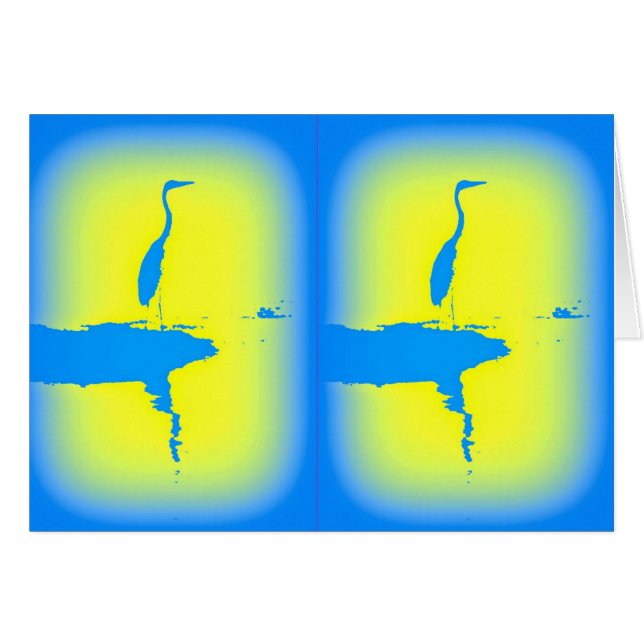 Blå örter soluppgång hälsningskort (Framsidan Horizontal)