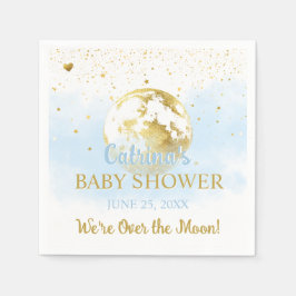 Blå över Måne och Stars kelestial Baby Shower Pappersservett