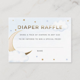 Blå över månen blöjor lotteri infogningskort tilläggskort