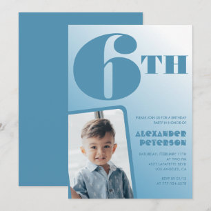 Blå övergång 6-års inbjudan Foto