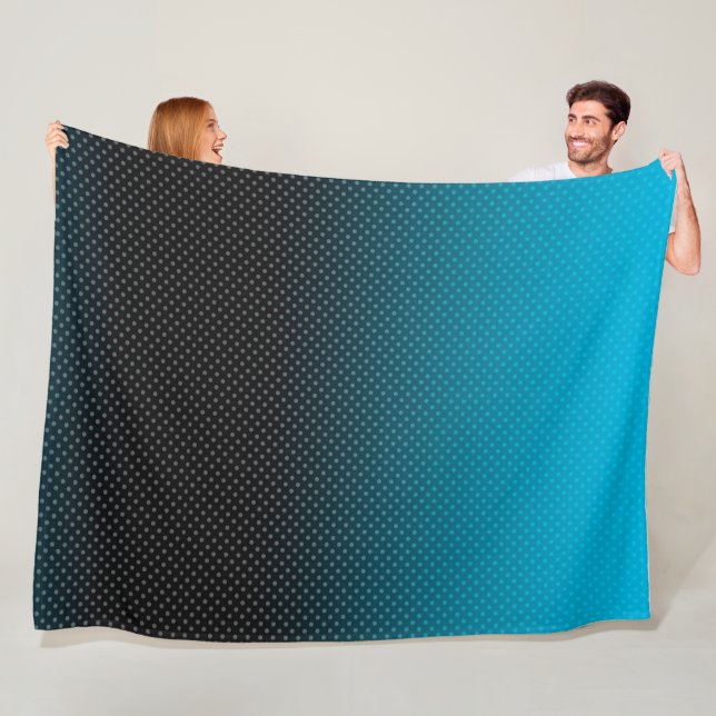 blå övertoning med litet polka dots fleecefilt (På plats)