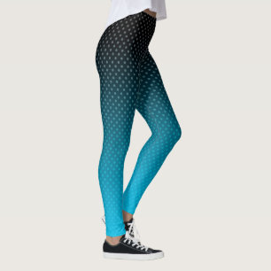 blå övertoning med litet polka dots leggings