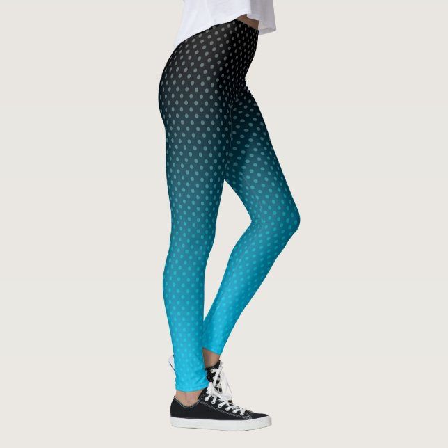 blå övertoning med litet polka dots leggings (Höger)