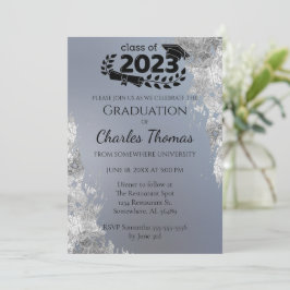 Blå övertoning Studenten Firande Inbjudningar