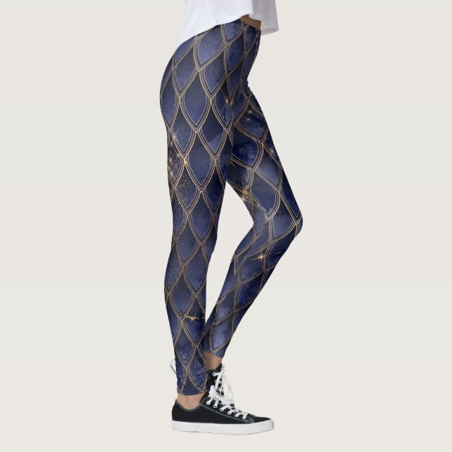 Blå övertoningsskalförändring - benägenhet leggings (Höger)
