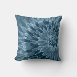 Blå på Blå Spiral Tie Dye Pillow Kudde
