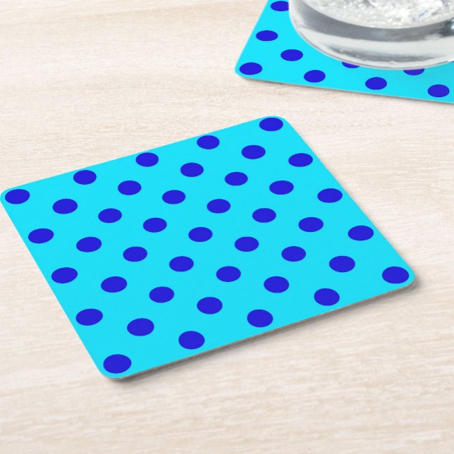 Blå på cyan prickmönsterdesign underlägg papper kvadrat (Skapare uppladdad)