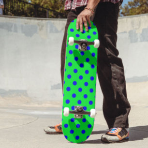 Blå på grön prickmönsterdesign mini skateboard bräda 18,5 cm