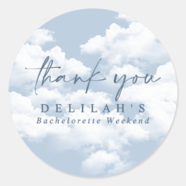 Blå "På molnet" Sjungbröllopshelg Favorit Runt Klistermärke