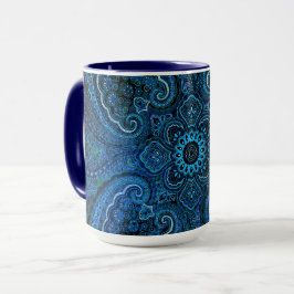Blå Paisley Nostalgisk Look Mugg