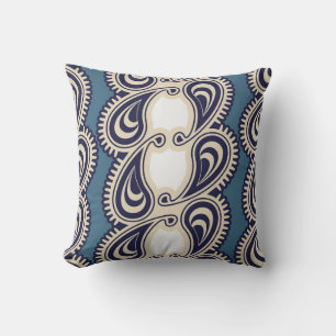 Blå Paisley Reversibel Design Kudd Kudde