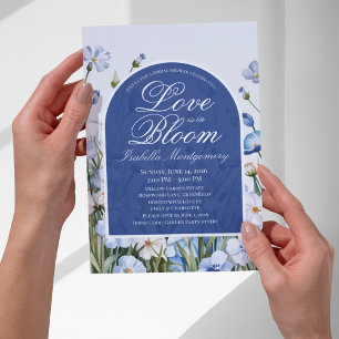 Blå Palett Wildflower Love Is in Bloom Brid Inbjudningar