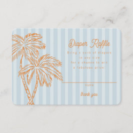 Blå Palm Springs Pastell Blöja Lotteri Insats Tilläggskort